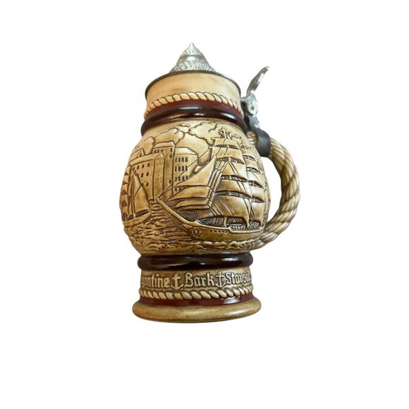 Avon Beer Stein 1977 Brazilian Handmade Mug For Nautical Theme Sailing Ships - Picture 4 of 6